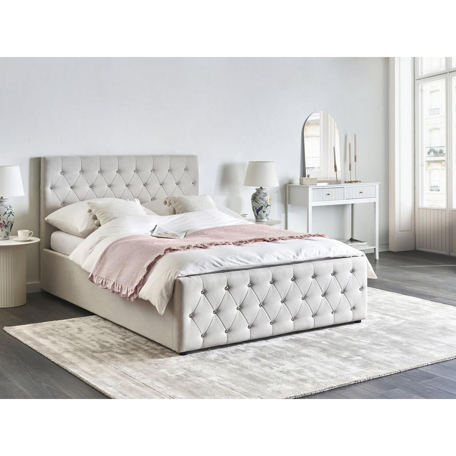 Beliani Letto contenitore en Tessuto Glamour AMIENS  