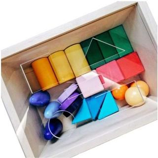 Montessori  Montessori Sorter Holz, Farbige Steckspielzeug Geometrische Lernspielzeug 