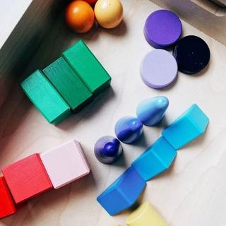 Montessori  Trieur Montessori en bois, Jouets à emboîter colorés Géométriques Jouets éducatifs 