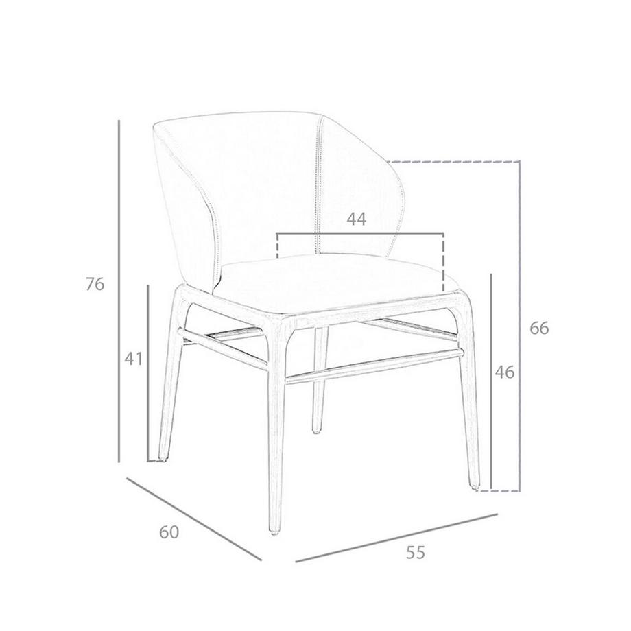 ANGEL CERDA Chaise en similicuir vison foncé  