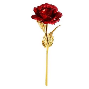 Eternity Rose - Rot mit goldenem Stiel