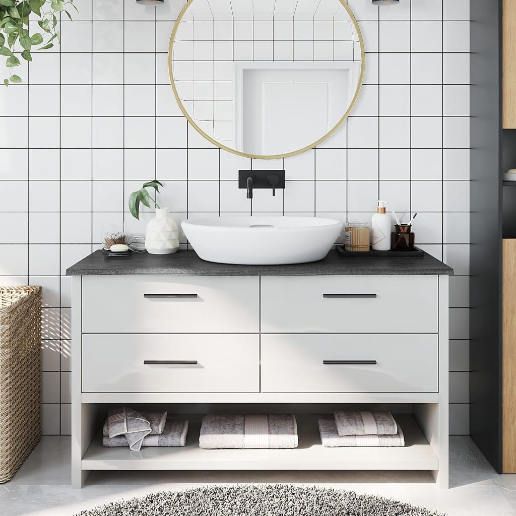 VidaXL  Comptoir de salle de bain bois de chêne 