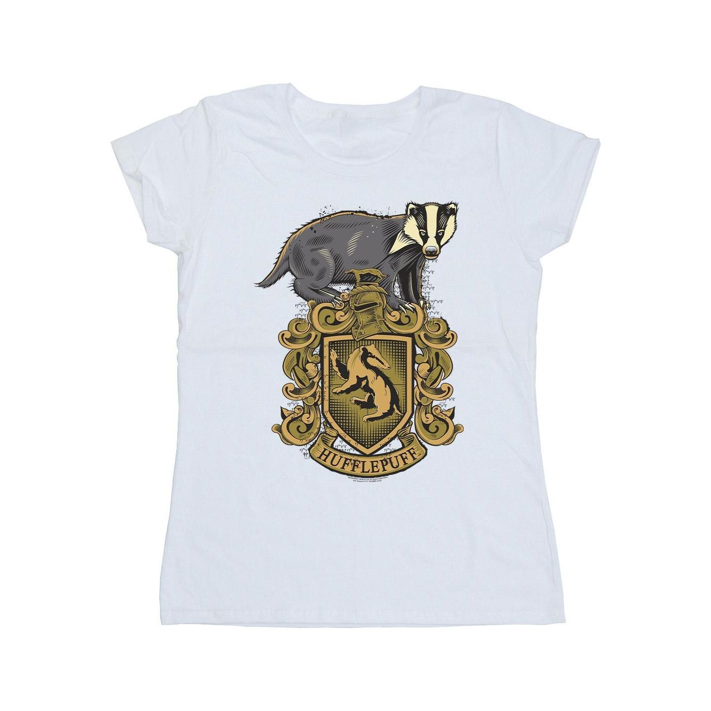 Image of Hufflepuff Sketch Crest Tshirt Damen Weiss L