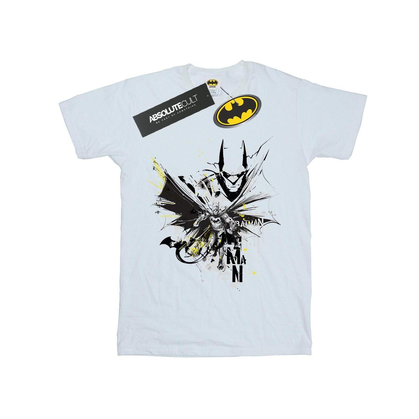 Image of Batman Batface Splash Tshirt Jungen Weiss 152-158