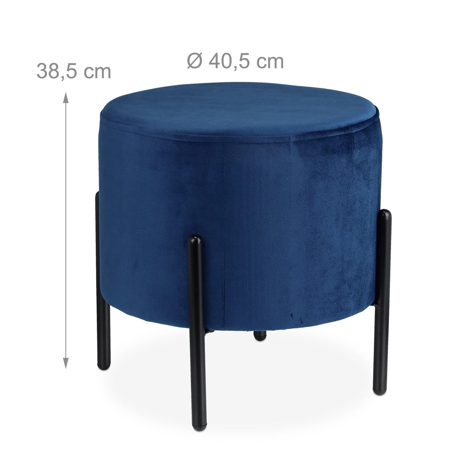 B2X Tabouret en velours bleu  