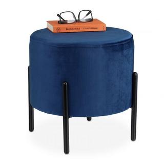 B2X Tabouret en velours bleu  