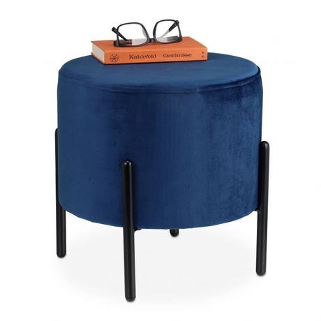 B2X Tabouret en velours bleu  