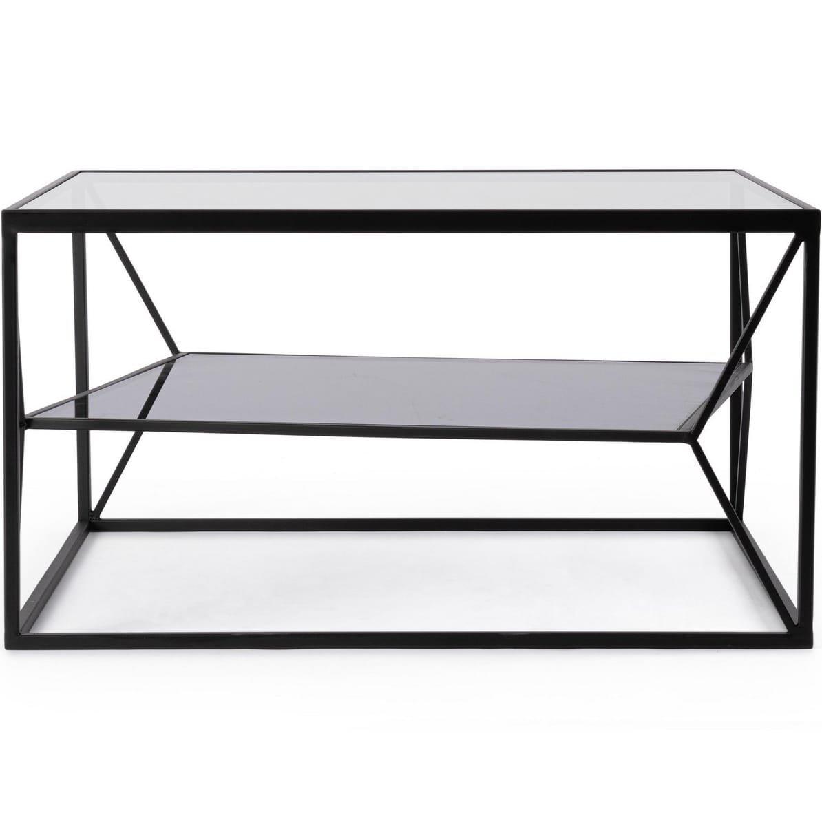 mutoni Table basse Hydra noir 70x70x38  