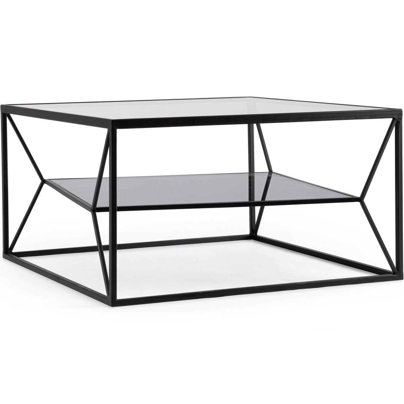 mutoni Table basse Hydra noir 70x70x38  