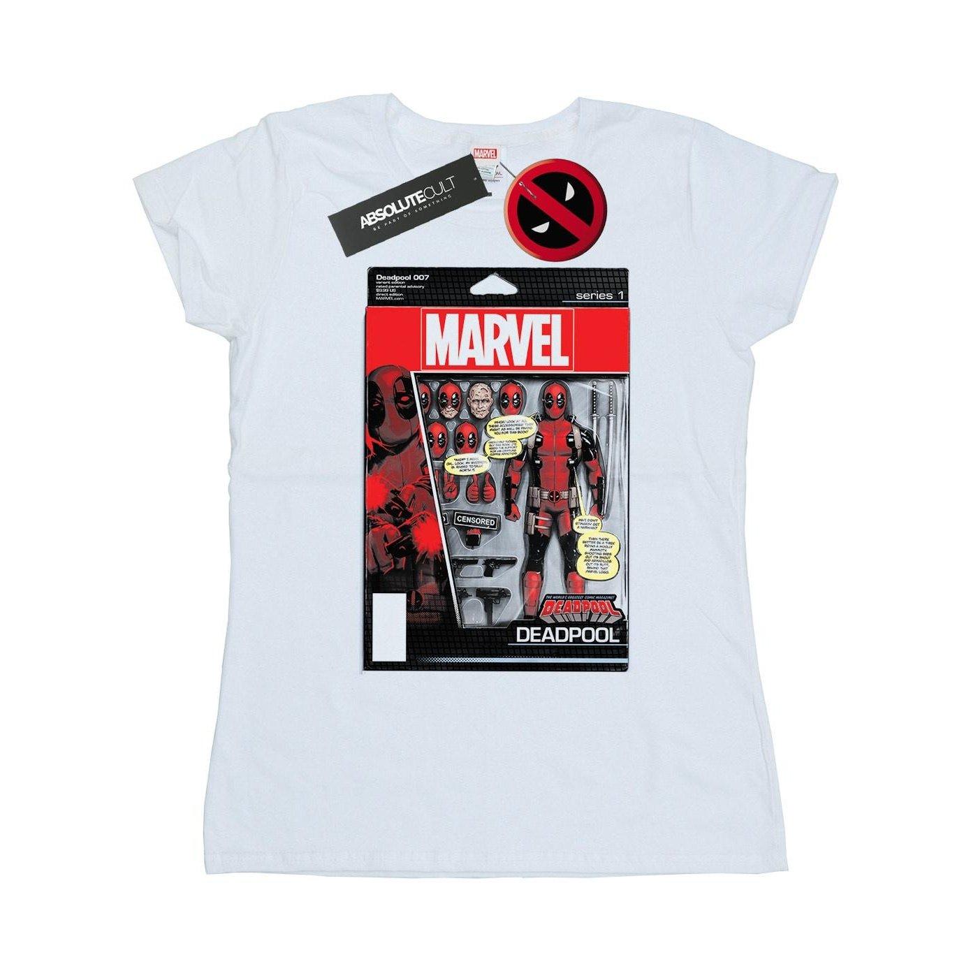 Image of Deadpool Action Figure Tshirt Damen Weiss XXL