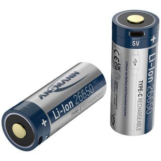 ANSMANN  Li-Ion Akku 26650 5100 mAh mit USB Typ-C Ladebuchse 