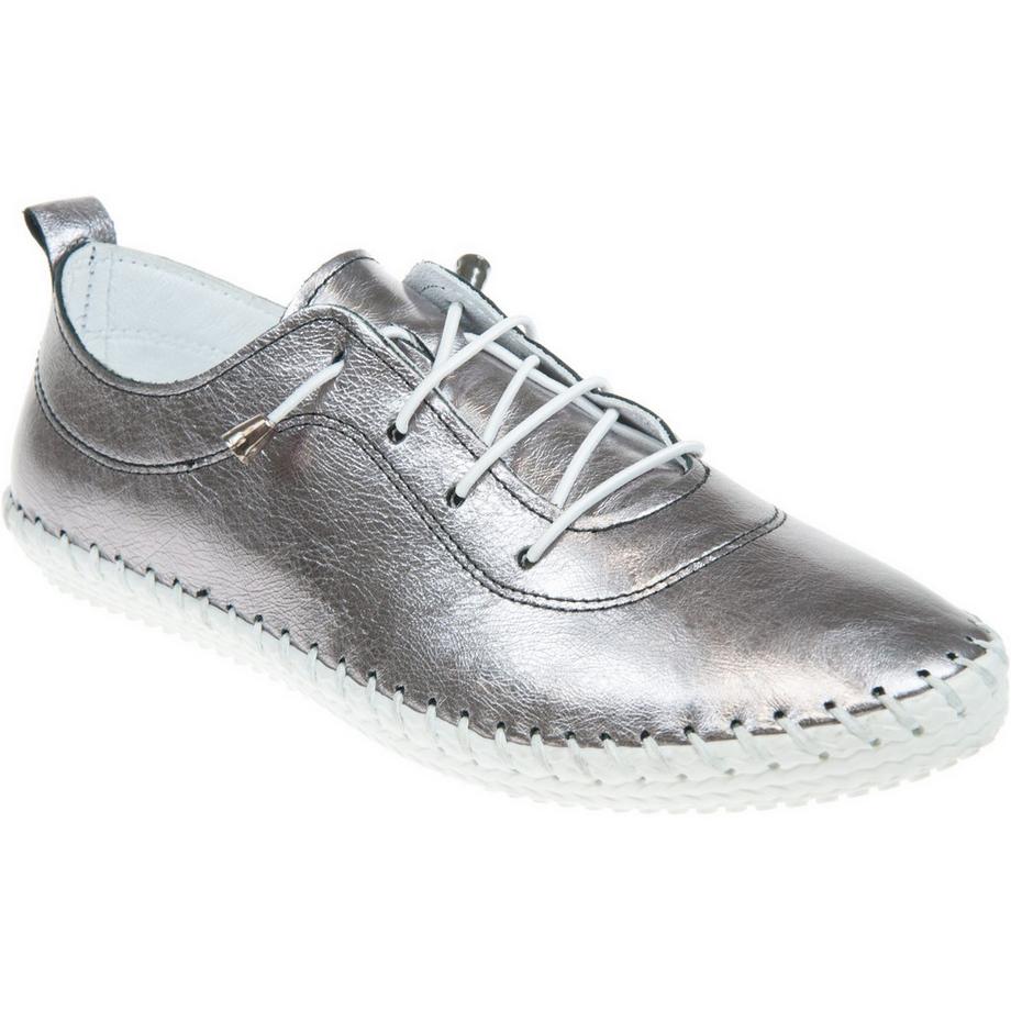 Leinenschuhe St Ives, Metallic, Leder