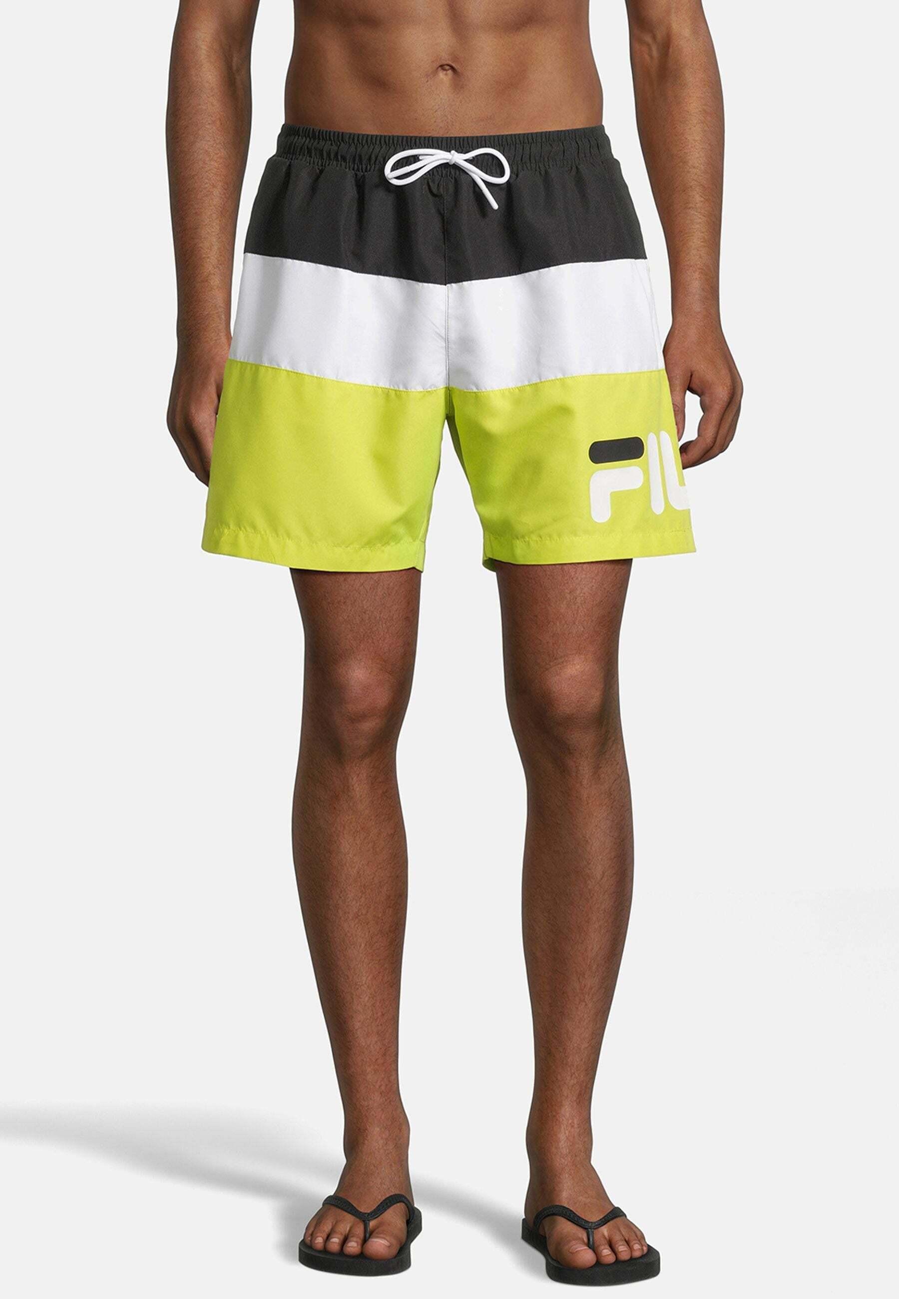 Image of Badehosen Simbabwe Blocked Beach Shorts Unisex Gelb Bunt L