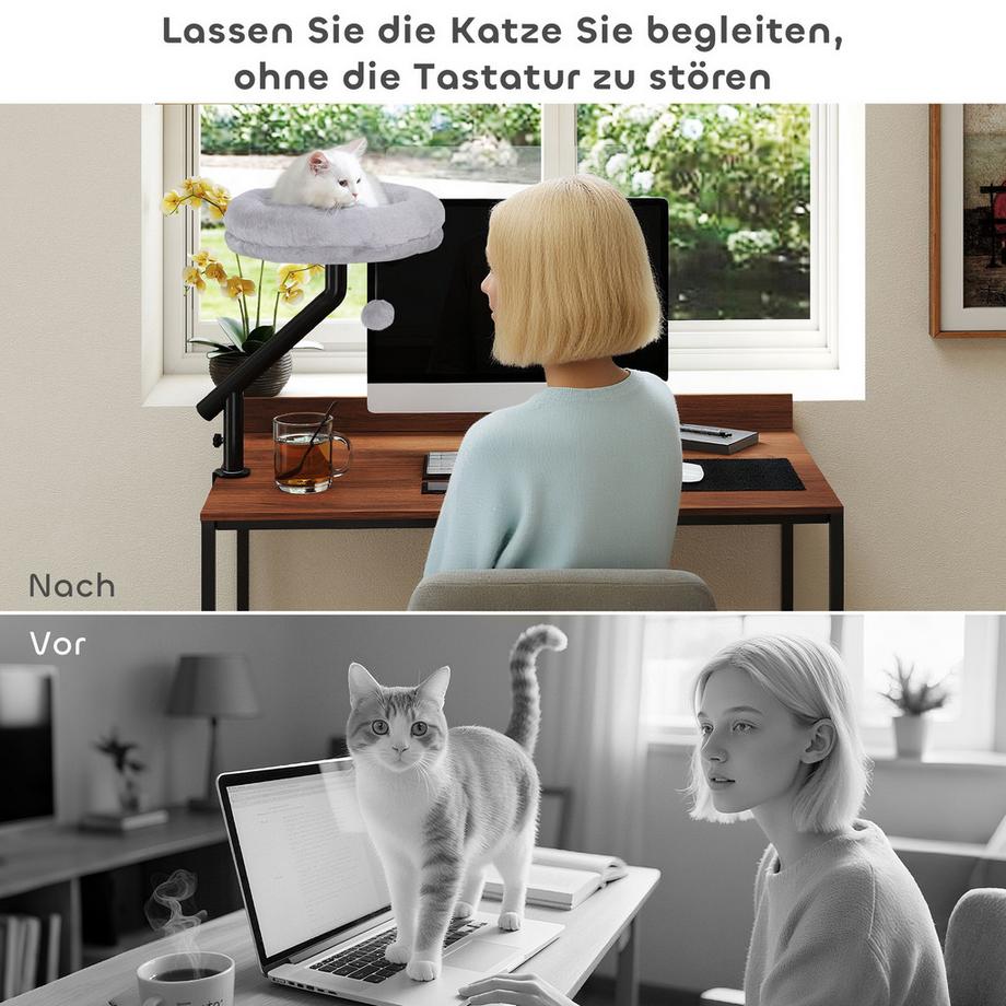 PawHut  Katzen-Schreibtischbett 
