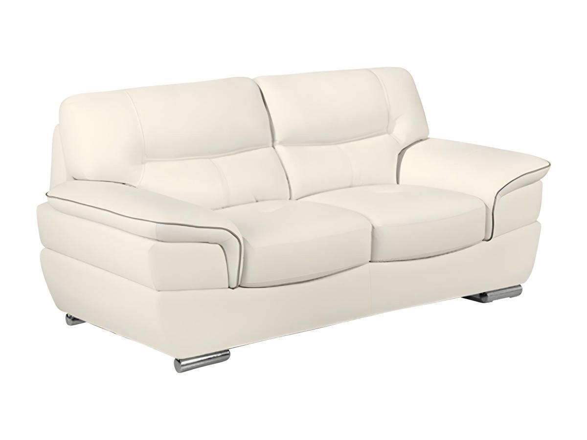 Vente-unique Ledersofa 2Sitzer Elfenbein THIBAULT  