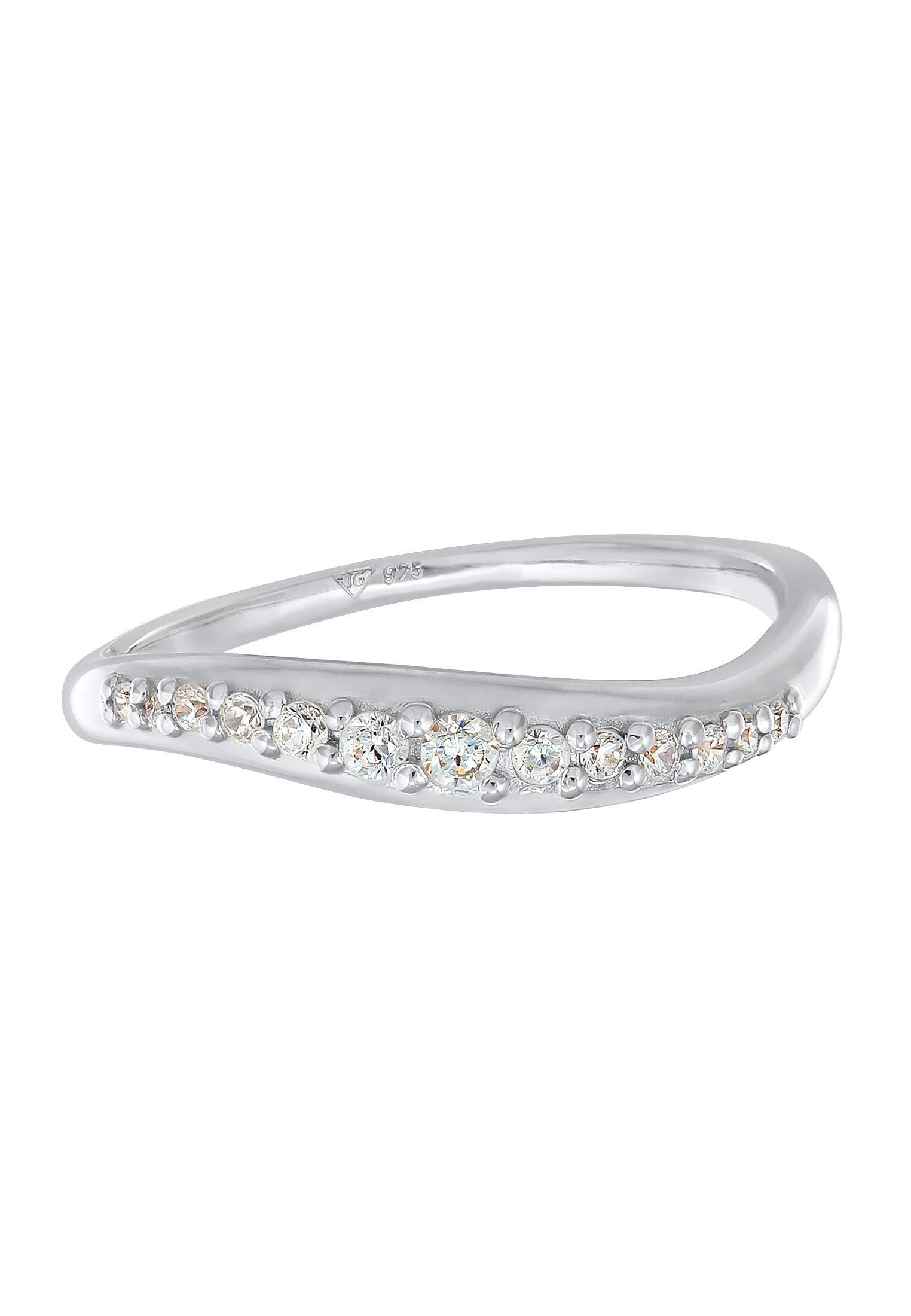 Elli  Ring Zirkonia Schwungvolles Design 925 Sterling Silber 