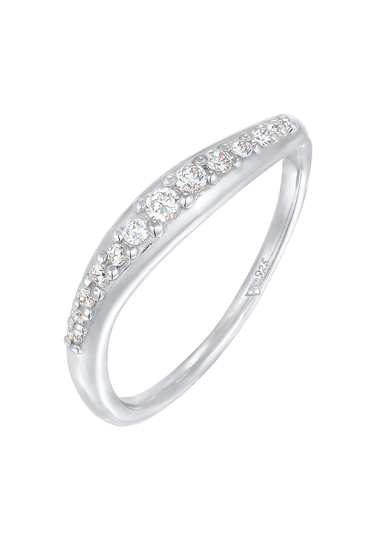 Elli  Ring Zirkonia Schwungvolles Design 925 Sterling Silber 