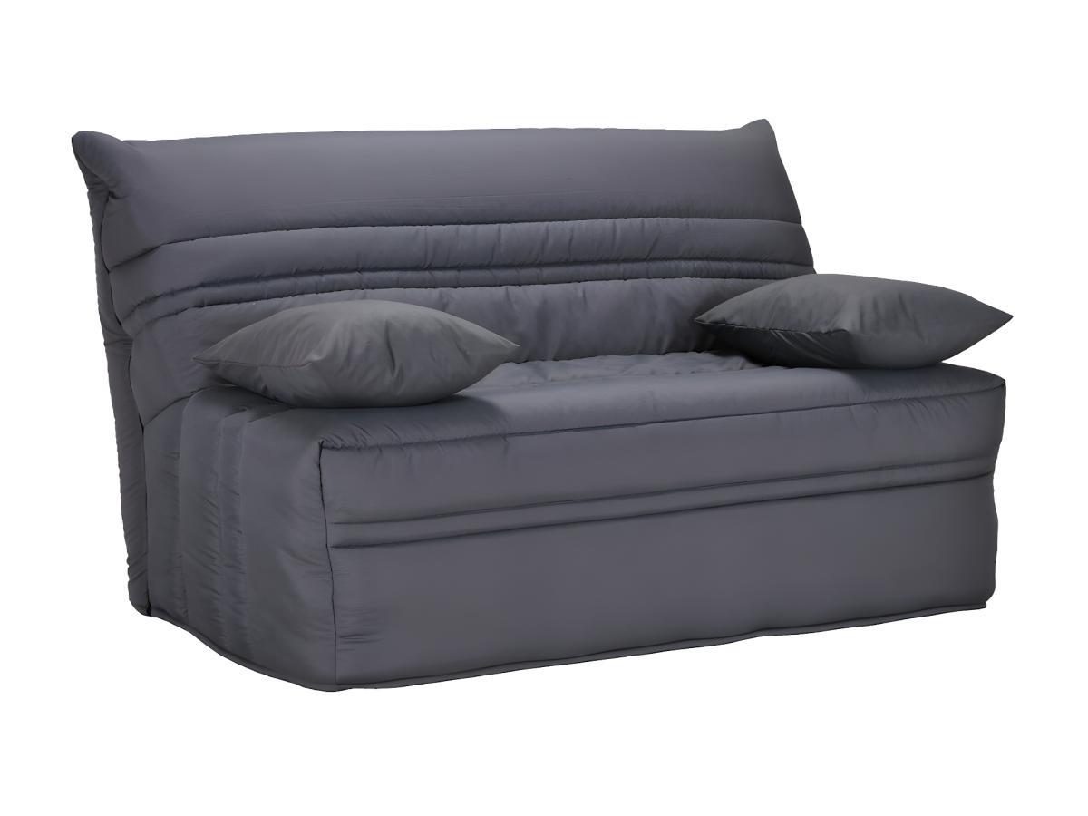 Vente-unique Schlafsofa Klappsofa - Schließhilfe - Baumwolle - 140 x 190 cm - Grau - CANYON III  