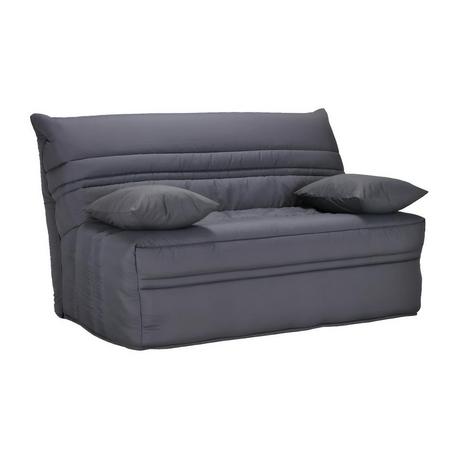 Vente-unique Schlafsofa Klappsofa - Schließhilfe - Baumwolle - 140 x 190 cm - Grau - CANYON III  