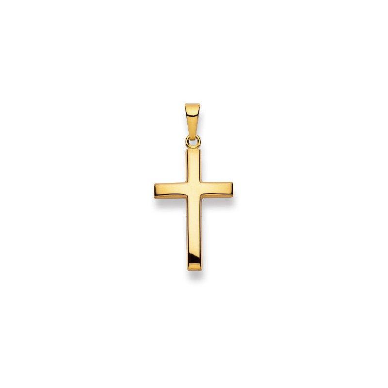 MUAU Schmuck  Anhänger Kreuz Gelbgold 750, 29x14mm 