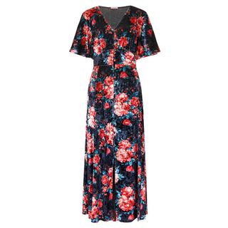 Joe Browns  Velours-Kleid mit Blumenmuster und Bindegürtel 