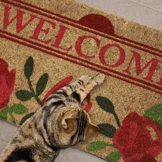 Northix Fußmatte Kokosfaser mit Rosen  