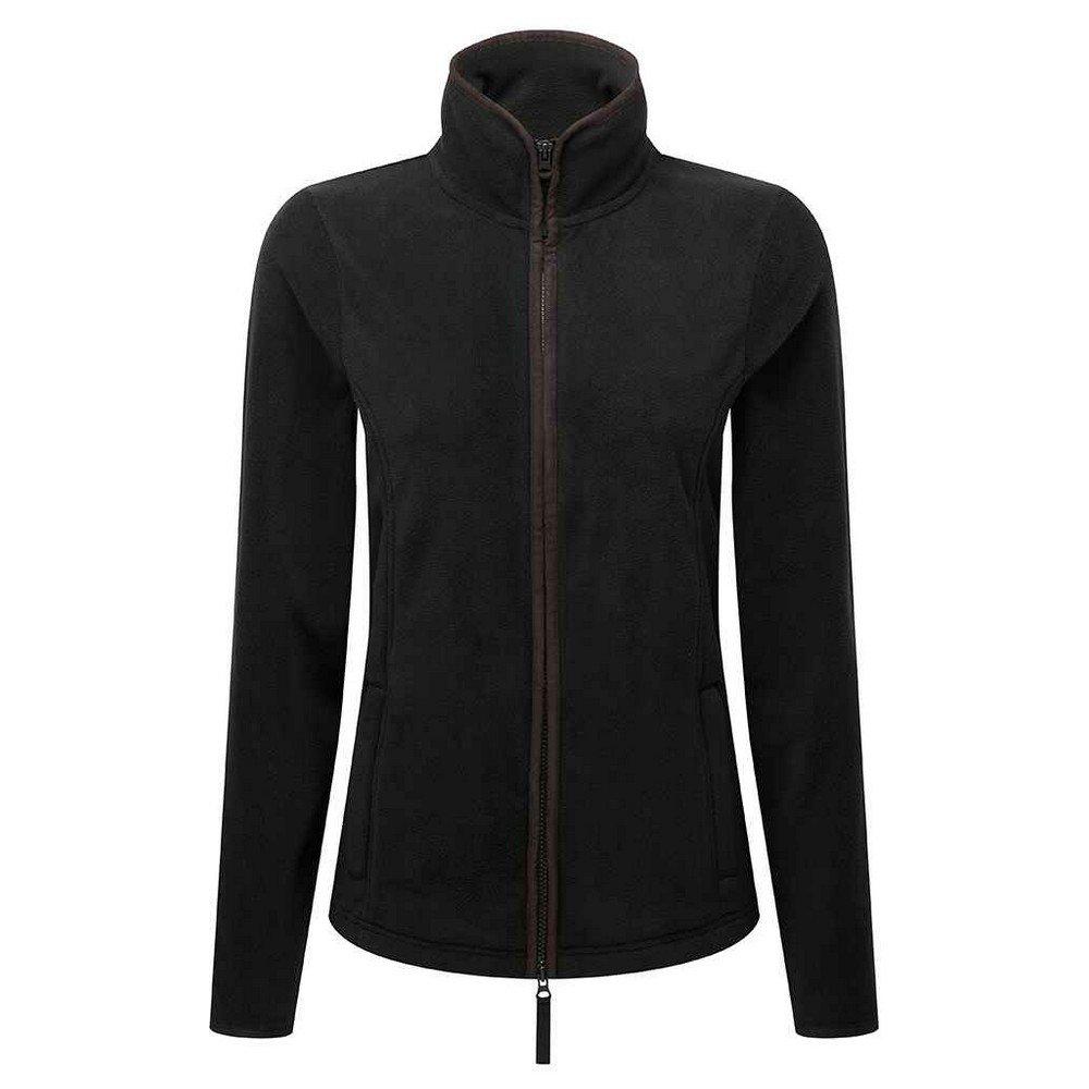 Image of Artisan Fleecejacke Kontrastbesatz Damen Schwarz M
