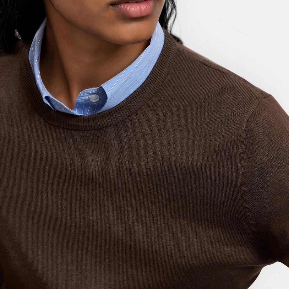 La Redoute Collections  Pullover mit Rundhalsausschnitt und langen Ärmeln aus Feinstrick 