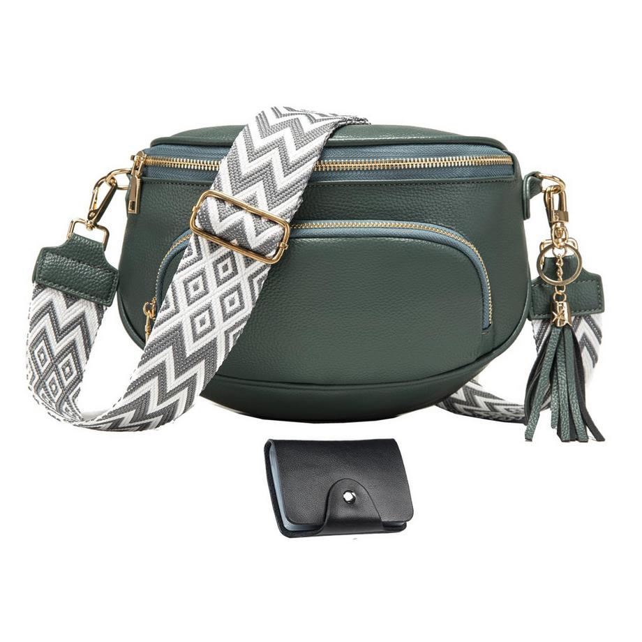 Sac à bandoulière Grand sac transversal Sac en cuir végétal pour téléphone portable Send RFID blocking