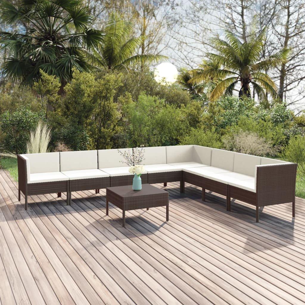 VidaXL Garten-sofagarnitur poly-rattan  