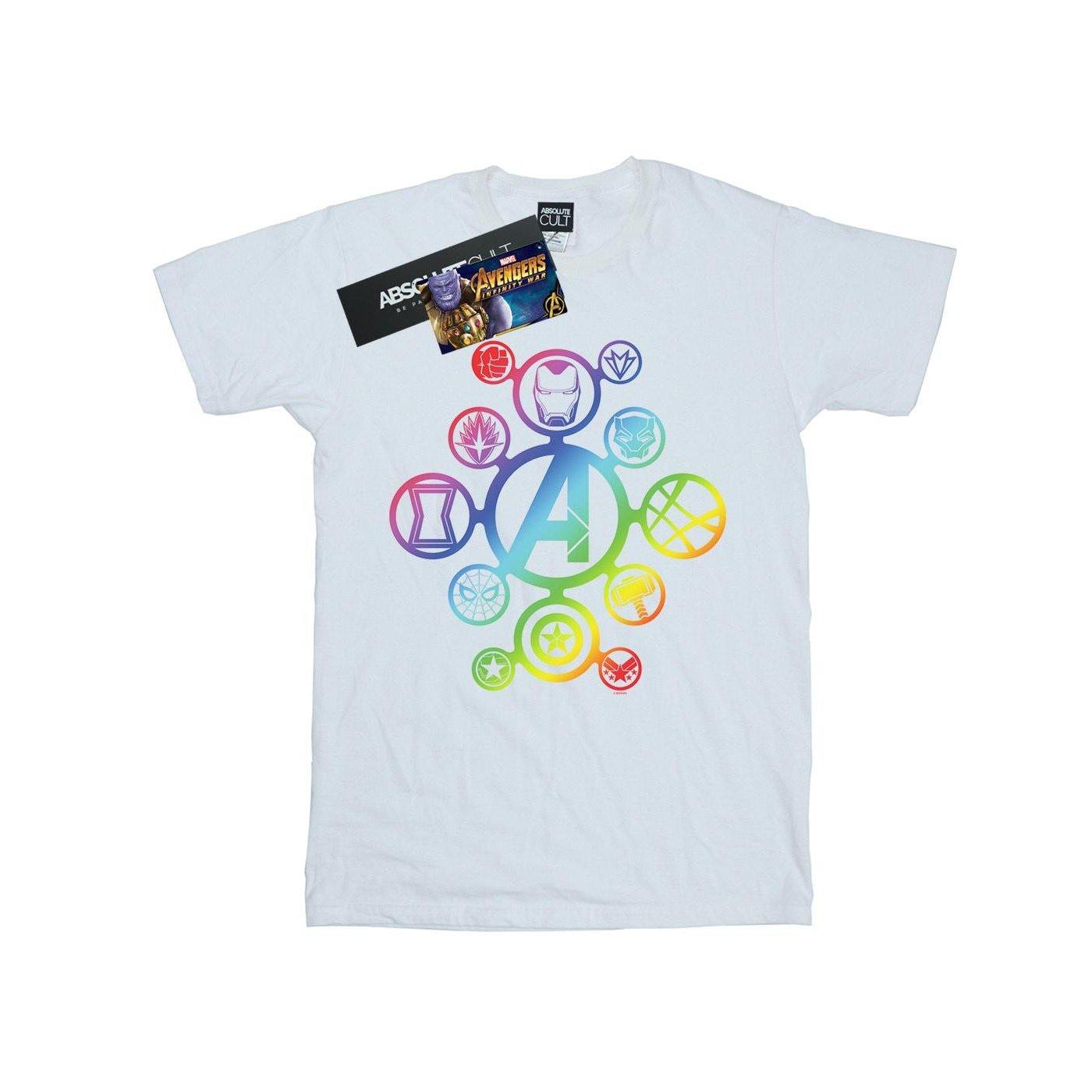 Image of Avengers Infinity War Rainbow Icons Tshirt Damen Weiss XXL