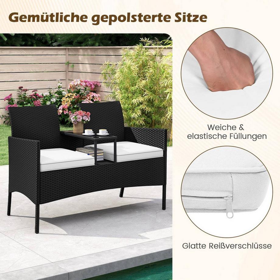 Northix Banc d'extérieur 2 places avec table  