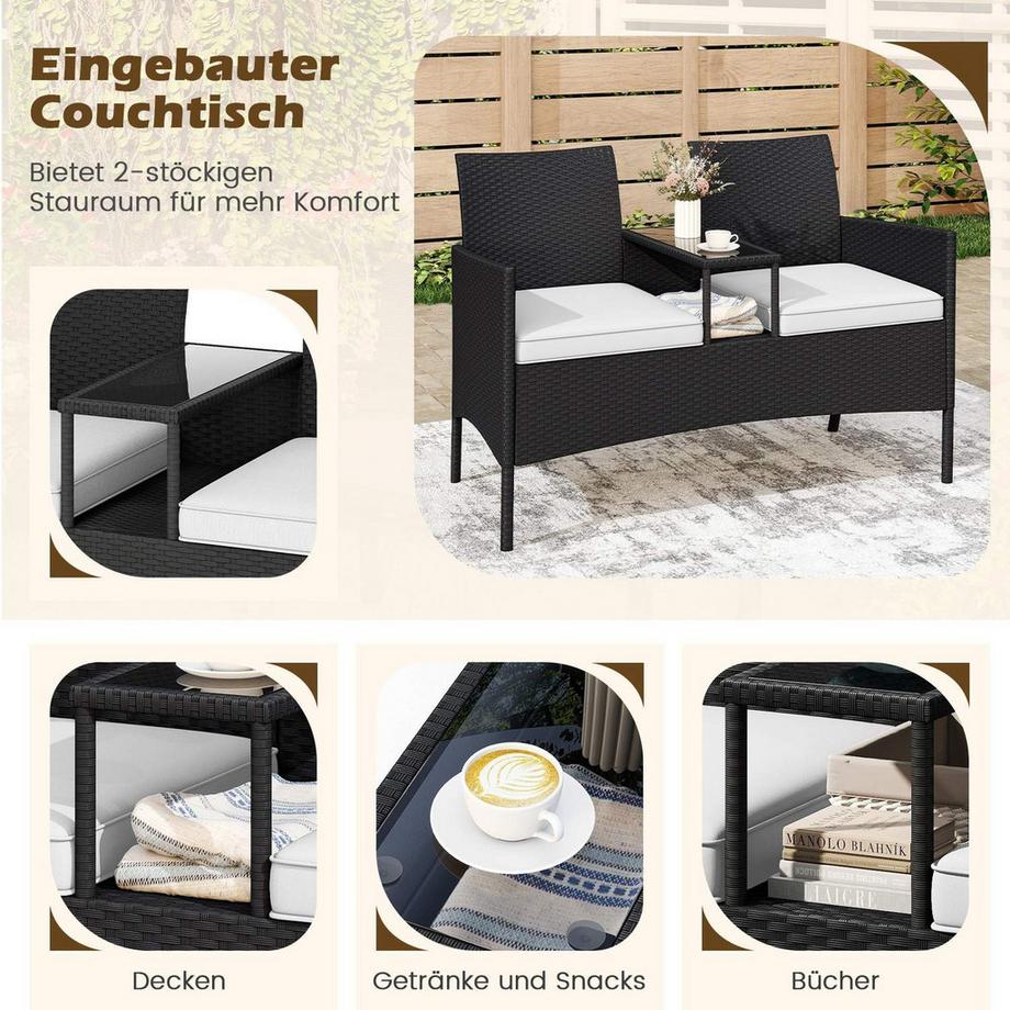 Northix Banc d'extérieur 2 places avec table  