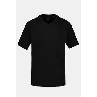 JP1880  T-shirt basic con scollo a V nero 