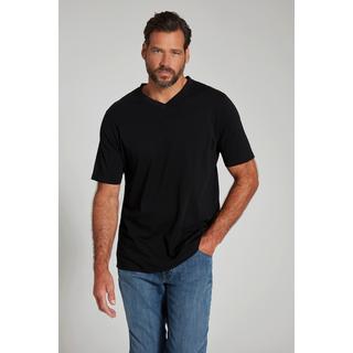 JP1880  T-shirt basic con scollo a V nero 