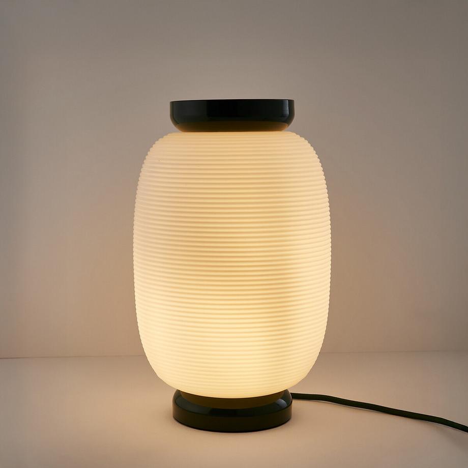 La Redoute Intérieurs Tischlampe TILAN aus gerilltem Opalglas und Eisenmetall  
