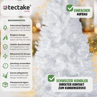 Tectake Weihnachtsbaum künstlich mit Metallständer weiss  