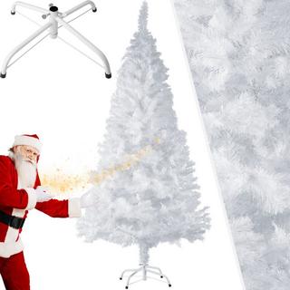 Tectake Sapin de Noël artificiel avec support métallique blanc  