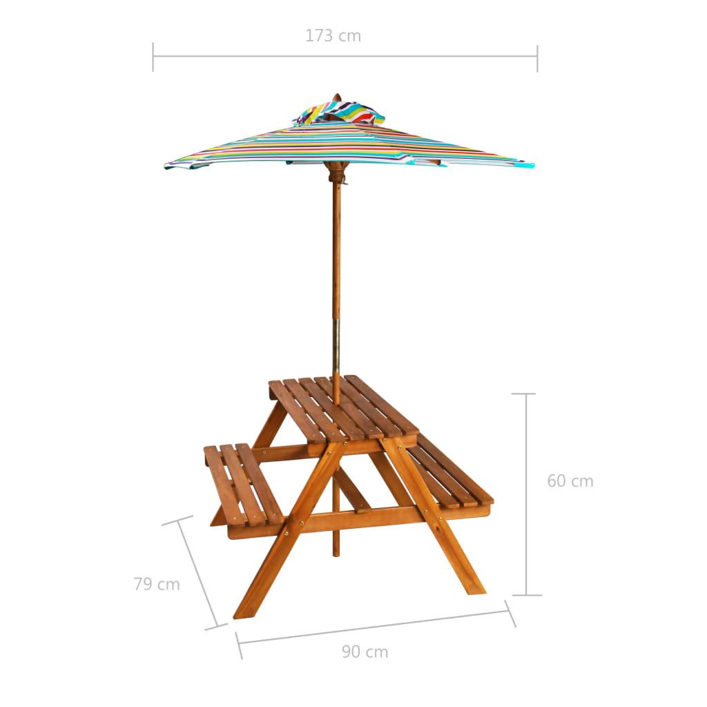 VidaXL Table de pique-nique enfant bois  