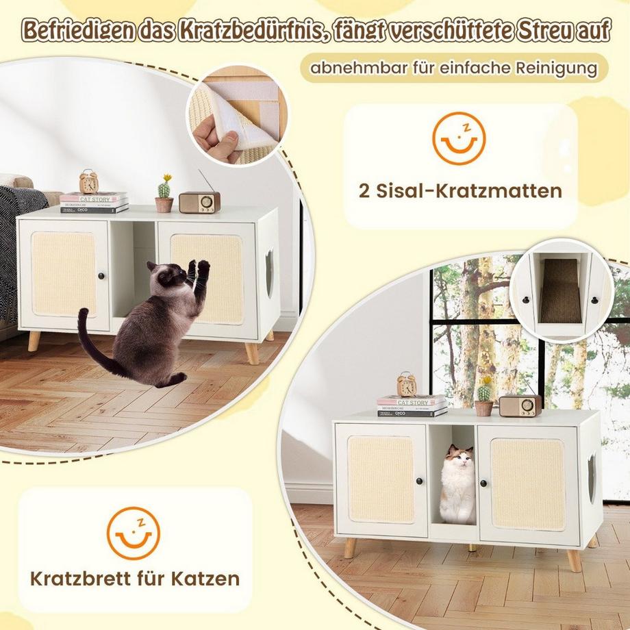 Northix Katzentoilettenschrank mit Türen  