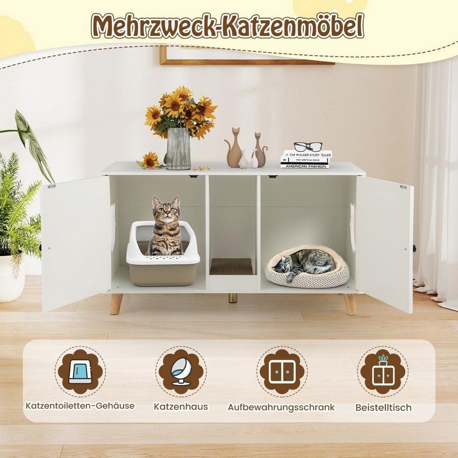 Katzentoilettenschrank mit Türen