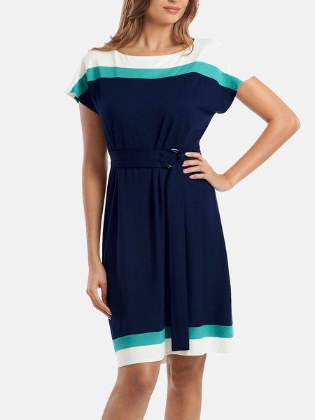 Image of Sommerkleid Mit Gürtel Und Kurzen Ärmeln Saint Tropez Unisex Blau XXL