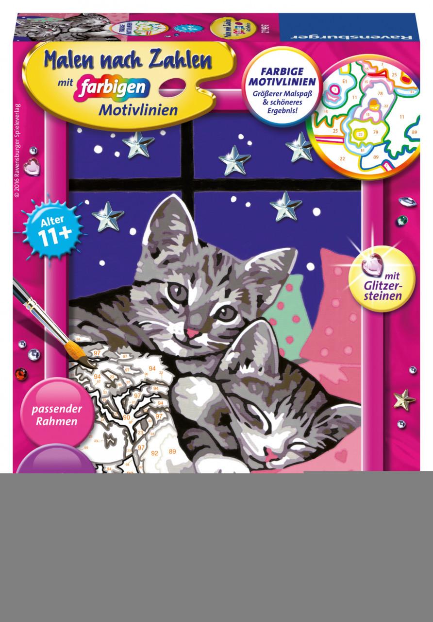 Image of Malen nach Zahlen Schlafende Katzen Multicolor
