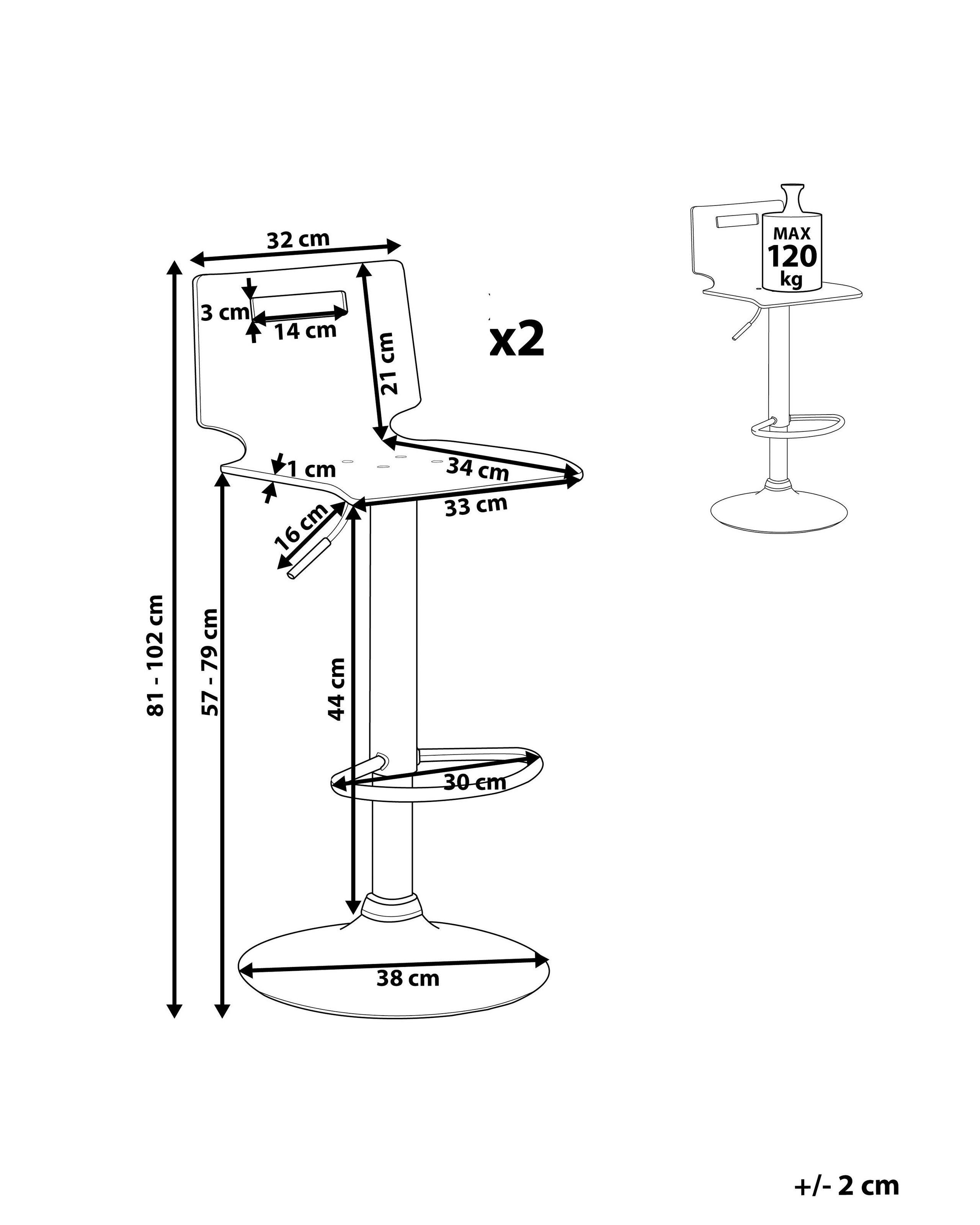 Beliani Set di 2 sedie alte en Acrilico Moderno MALTA  