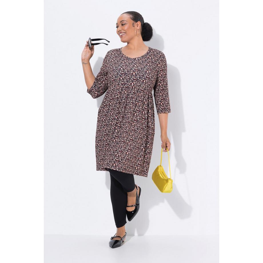 Ulla Popken Tunique évasée col en V manches 3/4 avec poches  