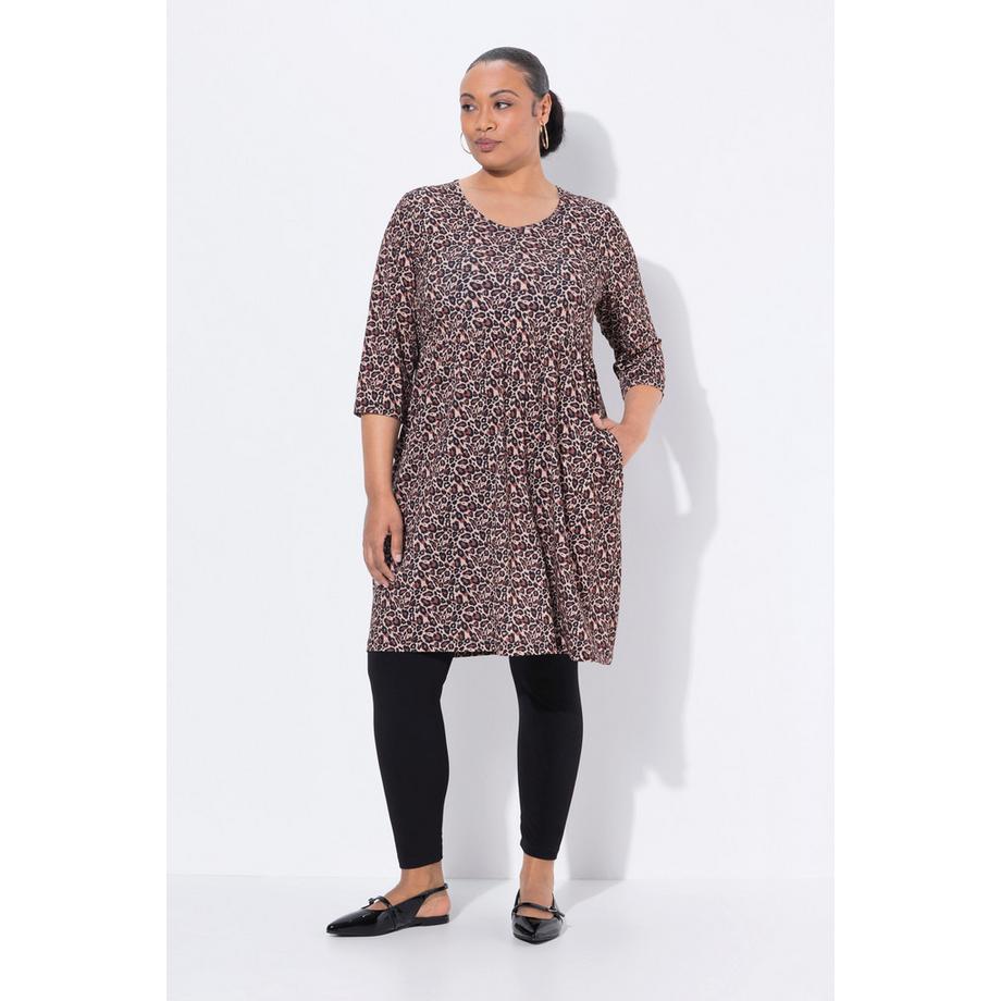 Ulla Popken Tunique évasée col en V manches 3/4 avec poches  