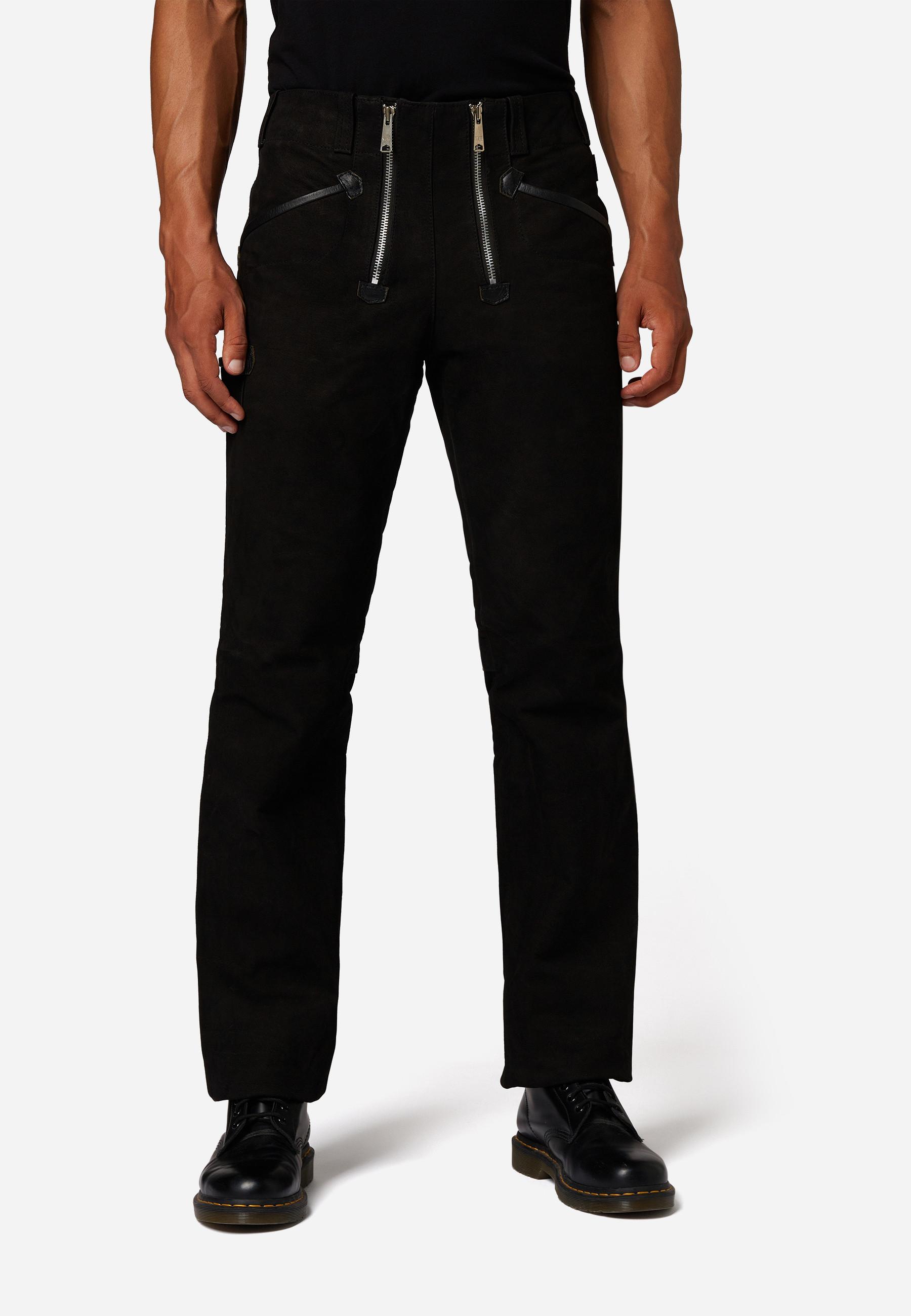 RICANO  Pantalon en cuir pour hommes RT-105, pantalon de charpentier dans une coupe droite classique 