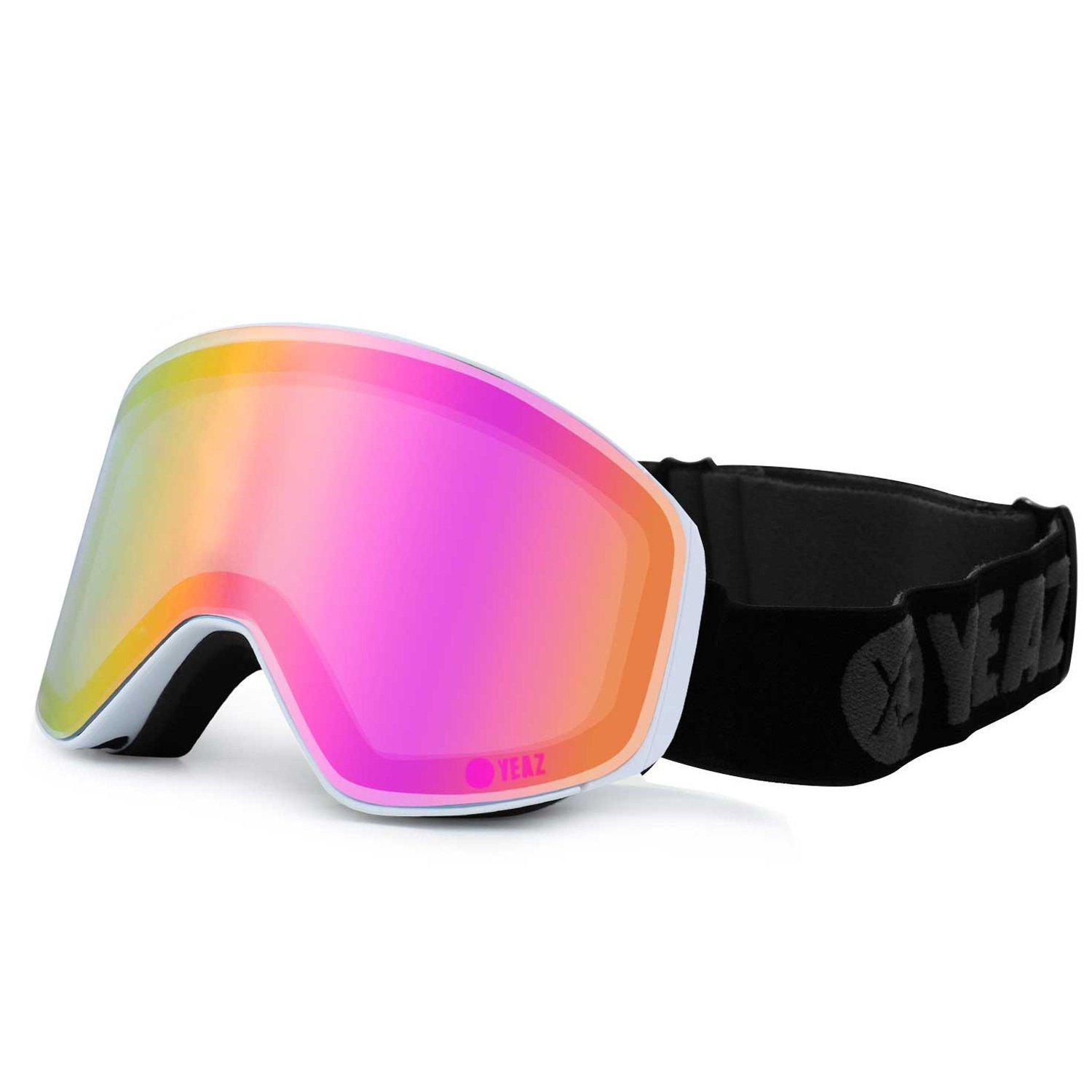 Image of YEAZ APEX Magnet-Ski-Snowboardbrille pink verspiegelt/weiß