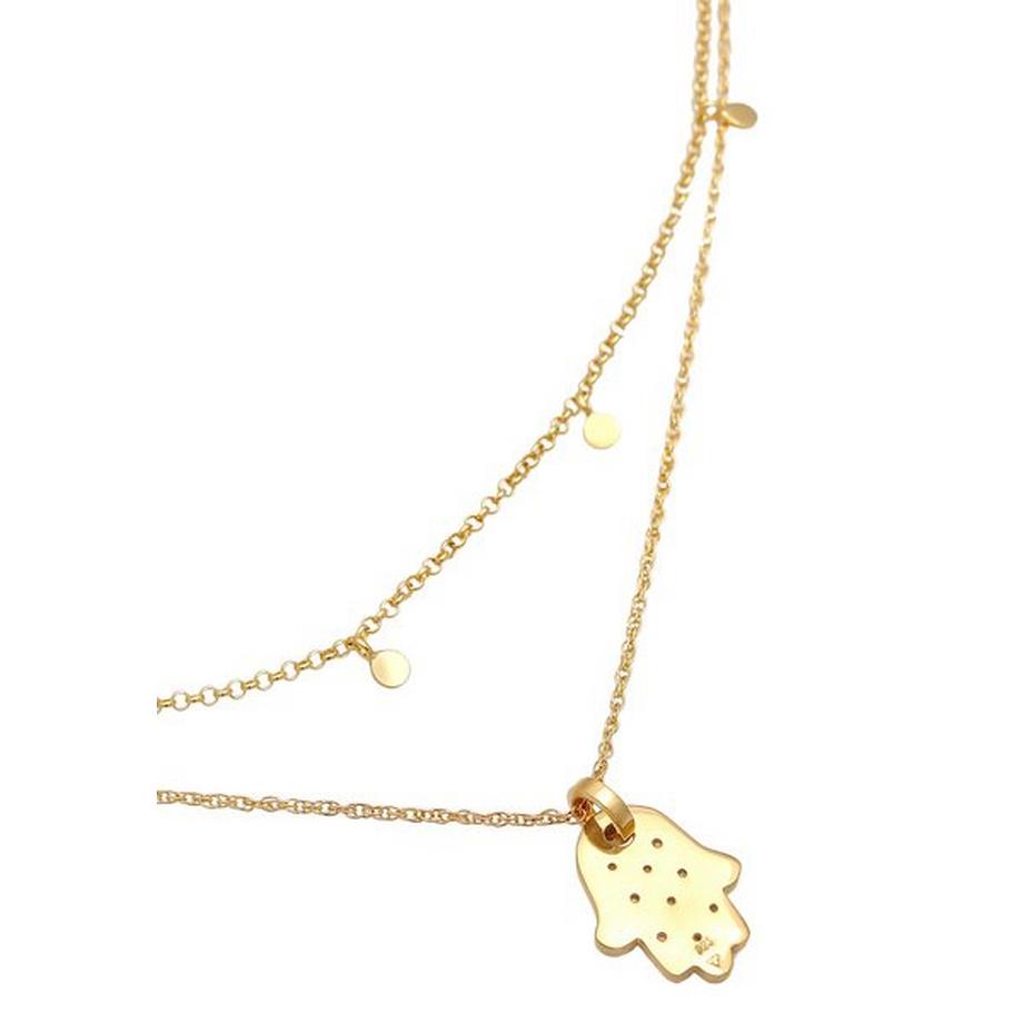 Elli  Halskette Choker Plättchen Fatimas Hand Zirkonia 