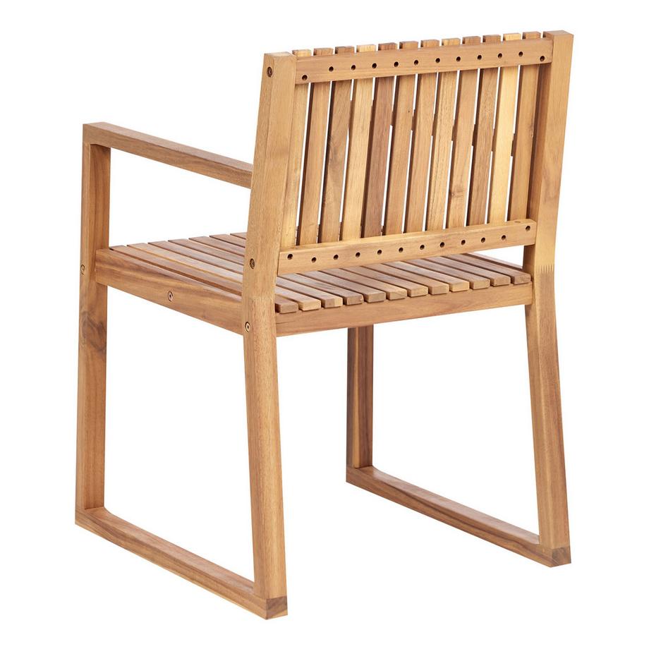 Beliani Lot de 2 chaises de jardin avec coussins en Bois d'acacia certifié FSC® Traditionnel SASSARI PREMIUM  